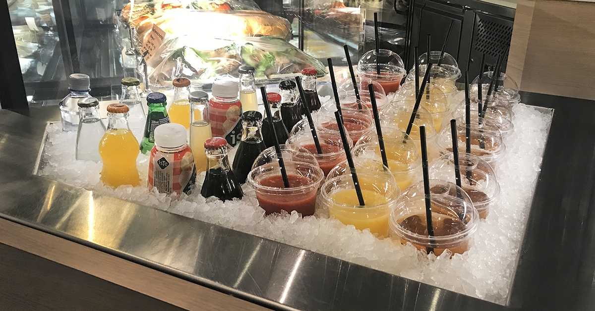 Doblet drikkevaresalget med drikkebrønn